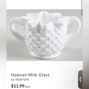 Fenton White Hobnail Milk Glass Bowl